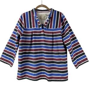 Ace & Jig 100% Cotton Woven Stripe Tunic Top Blouse Size M Long Sleeve Boho